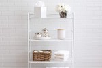 white folding bookshelves