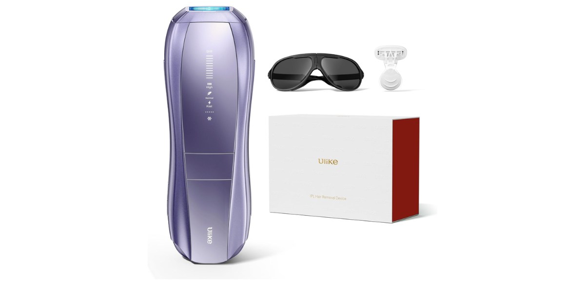 Ulike laser hair remover kit on white background Ulike laser hair remover kit on white background