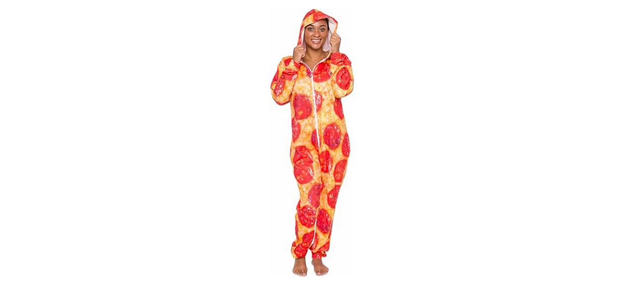 Best Silver Lilly Hooded Pizza Onesie