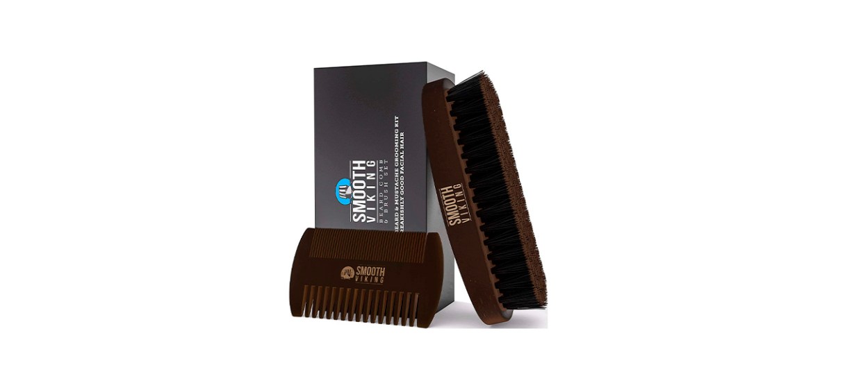 Best Smooth Viking Boar Bristle Beard Brush & Wooden Grooming Comb Best Smooth Viking Boar Bristle Beard Brush & Wooden Grooming Comb