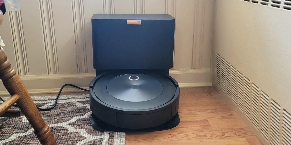 Robot vacuum on charging dock