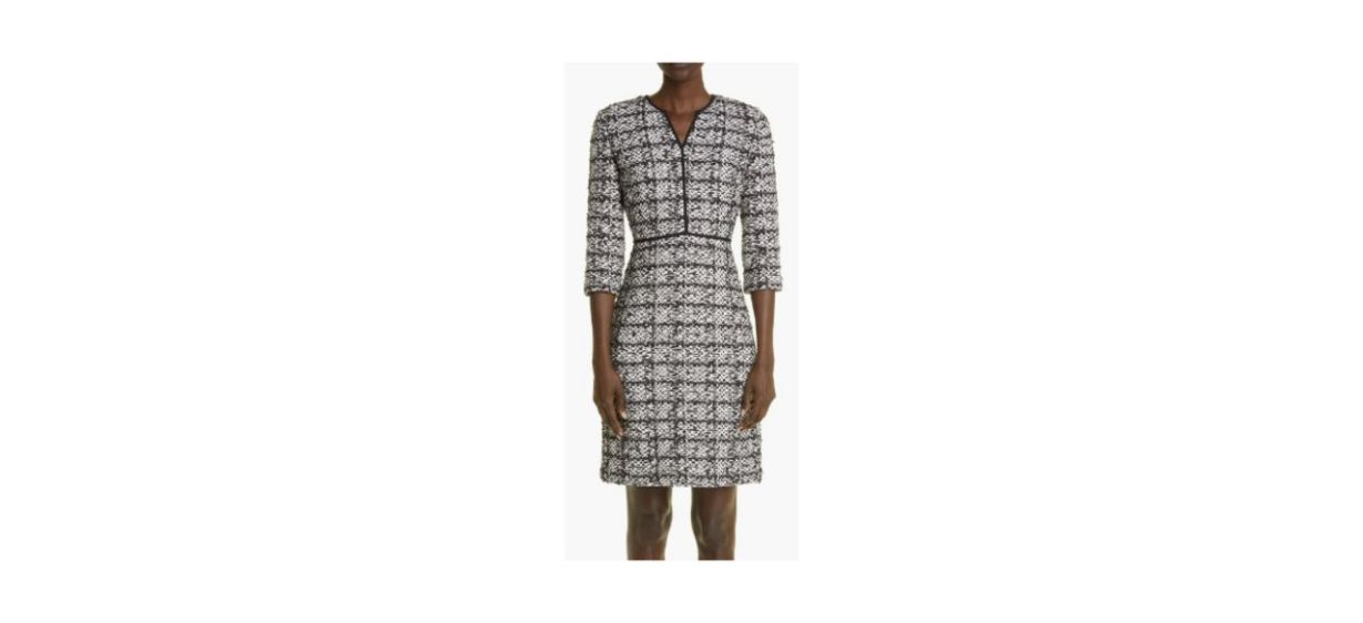 best St. John Collection Jared Boucle Tweed Sheath Dress