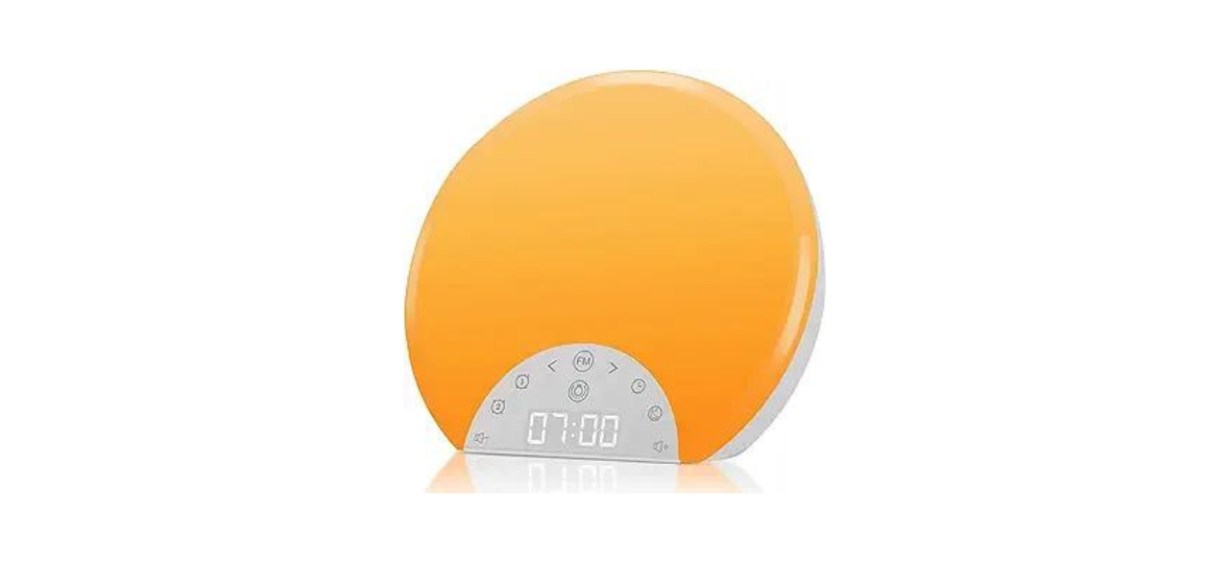 Wake Up Light for Kids, Adults, Heavy Sleepers with Dual Alarms, Snooze, Sleep Aid with 7 Nature Sounds, Alarm Clocks for Bedrooms with 8 Colors Night light, FM Radio, Gift Ideas