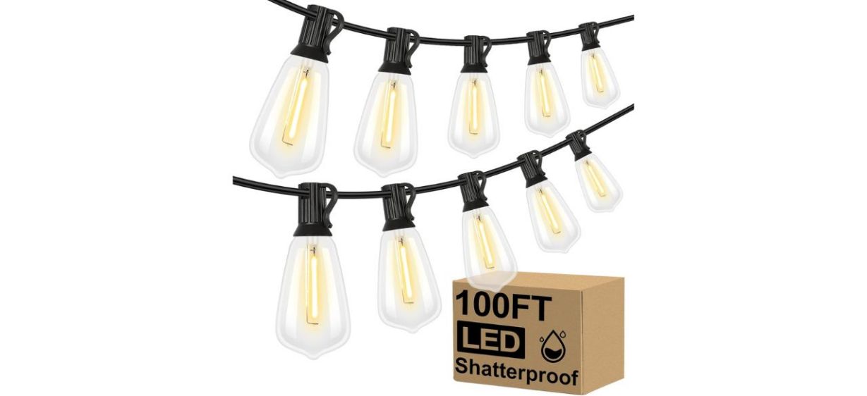 Brightever LED Outdoor String Lights on white background