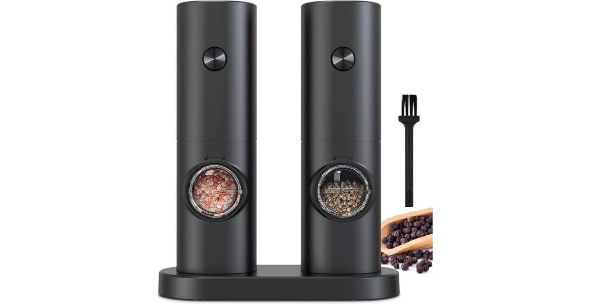 Uncahome 2 Pack Electric Salt and Pepper Grinder Set