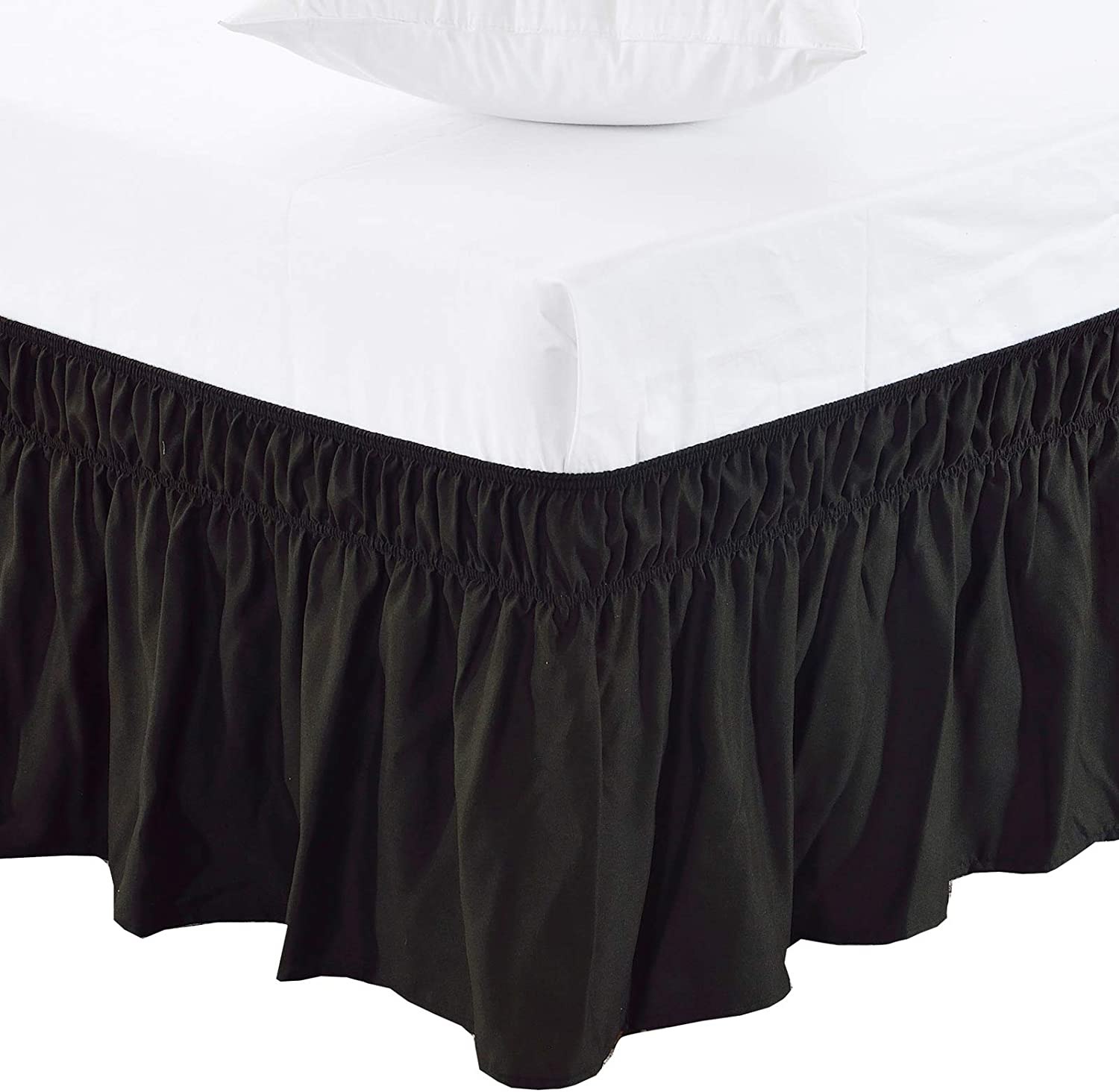 MEILA Three Fabric Wrap Around Elastic Solid Bed Skirt