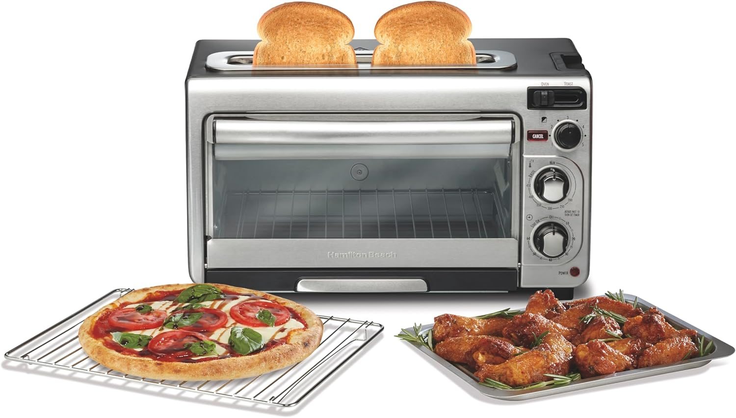Hamilton Beach 2-in-1 Countertop Toaster Oven and Long Slot 2 Slice Toaster